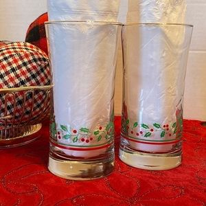 Vintage Libbey Holiday Christmas glasses